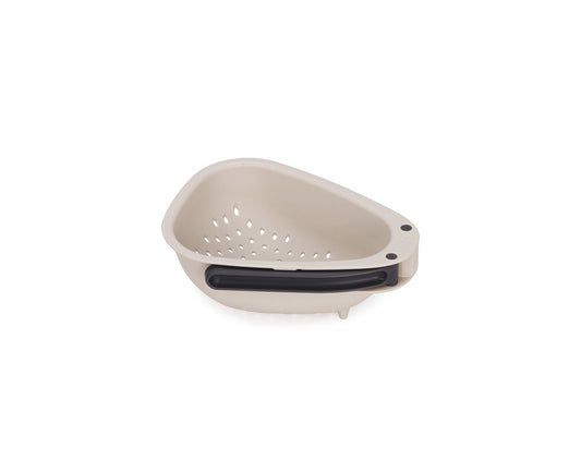 [hidden] Droplet Mini White Colander with Folding Handle