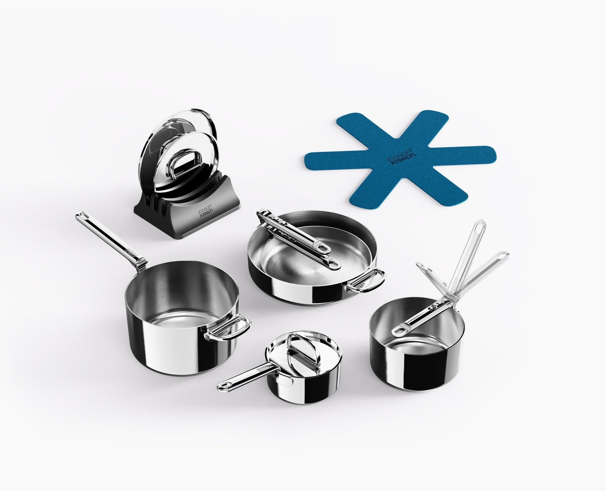 [hidden] Space Steel Folding Handle 5-Piece Cookware Set