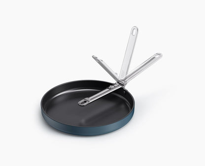 [hidden] Space Folding Handle Non-Stick 30cm Blue Shallow Frying Pan