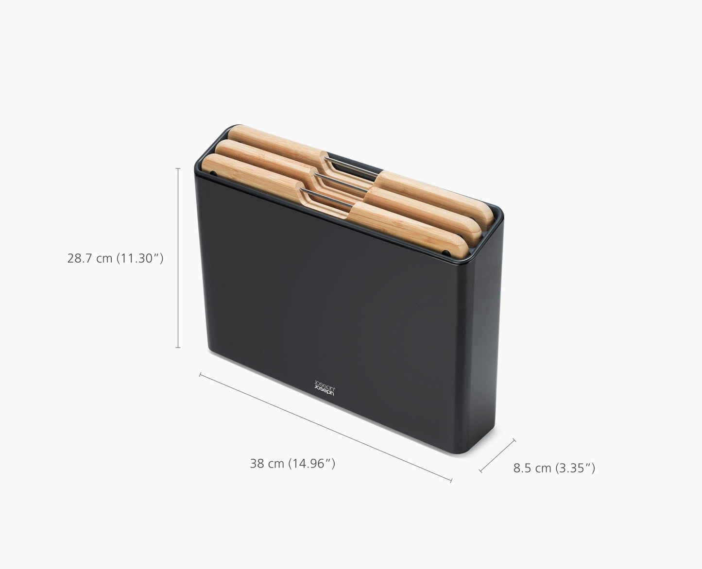 [half-width] Folio™ Steel 3-Piece Bamboo Chopping Board Set With Black Stainless-Steel Case