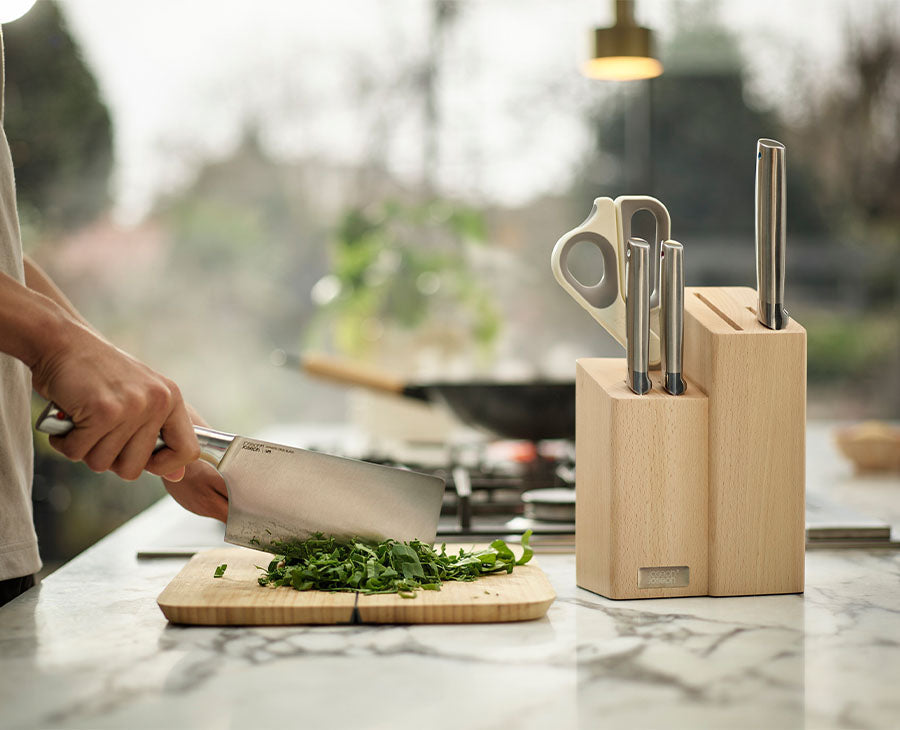 [hidden] [lifestyle] Elevate™ Fusion 5-piece Knife & Scissor Set with Beechwood Block - 10577 - Image 2