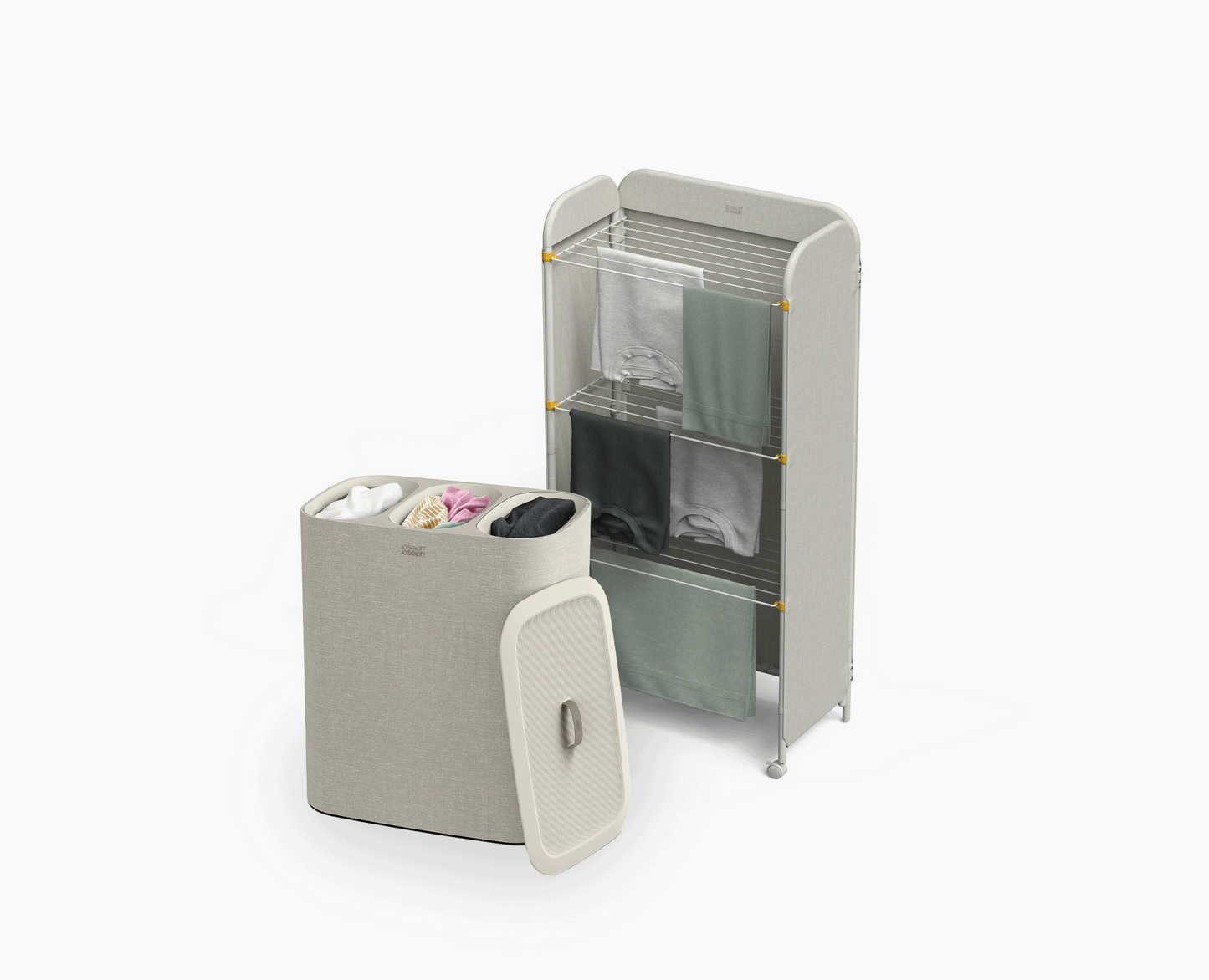 2-piece Laundry Basket & Clothes Drying Rack Set