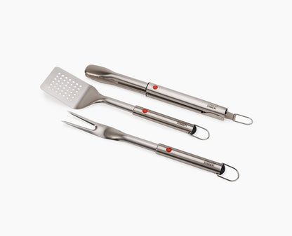 [hidden] GrillOut 3-Piece Stainless-Steel BBQ Turner, Tongs & Fork Set
