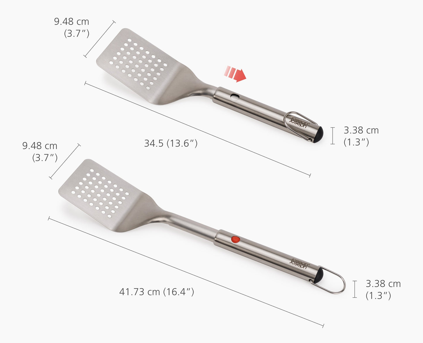 [half-width] GrillOut Stainless-Steel BBQ Turner with Extending Handle