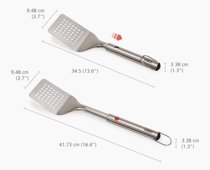 [half-width] GrillOut Stainless-Steel BBQ Turner with Extending Handle