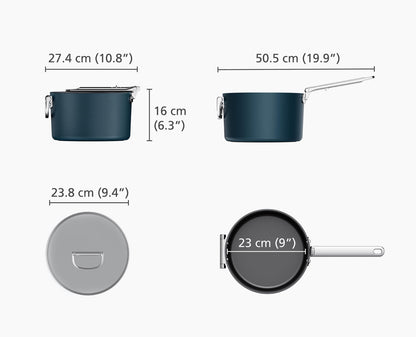 [half-width] Space™ 23cm Non-stick Blue Saucepan & Lid - 45039 - Image 7