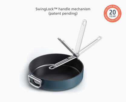 [half-width] Space™ 28cm Non-stick Blue Saute Pan & Lid - 45044 - Image 6