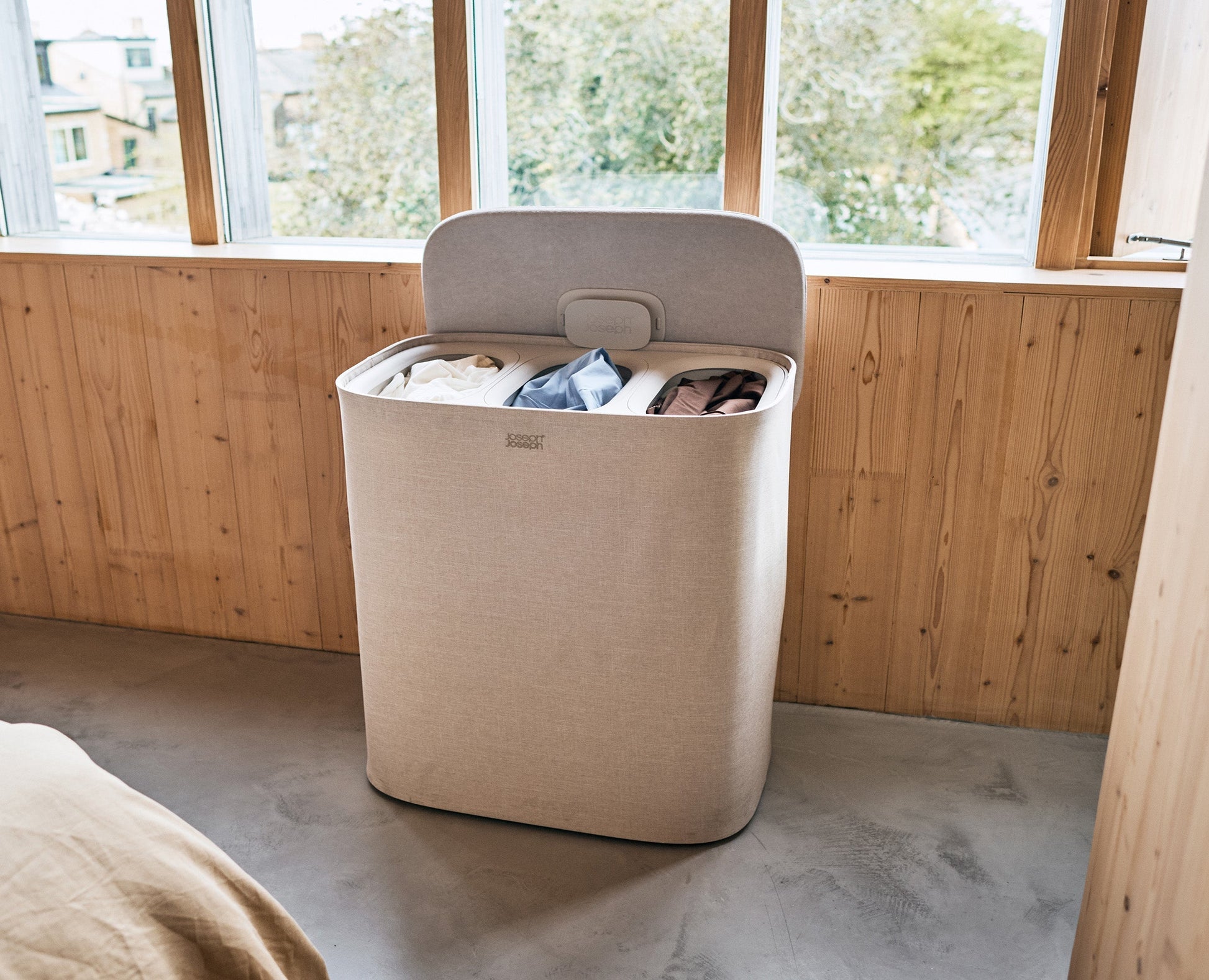 [hidden] [lifestyle] Tota 2 Trio 90L Pale Mushroom Laundry Separation Basket