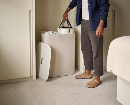 [half-width] 2-piece Ecru Tota 90L & Hold-All Laundry Basket Set