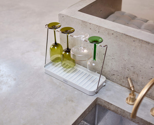 [hidden] [lifestyle] DrySmart™ Folding Wine Glass Drying Rack