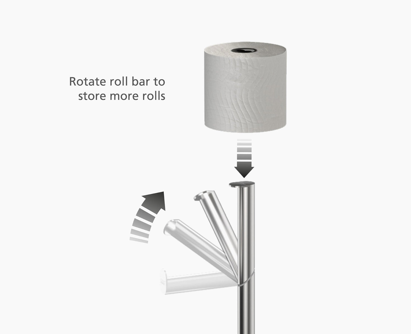[half-width] Easystore™ Luxe 2-in-1 Toilet Roll Stand - 70594 - INFO