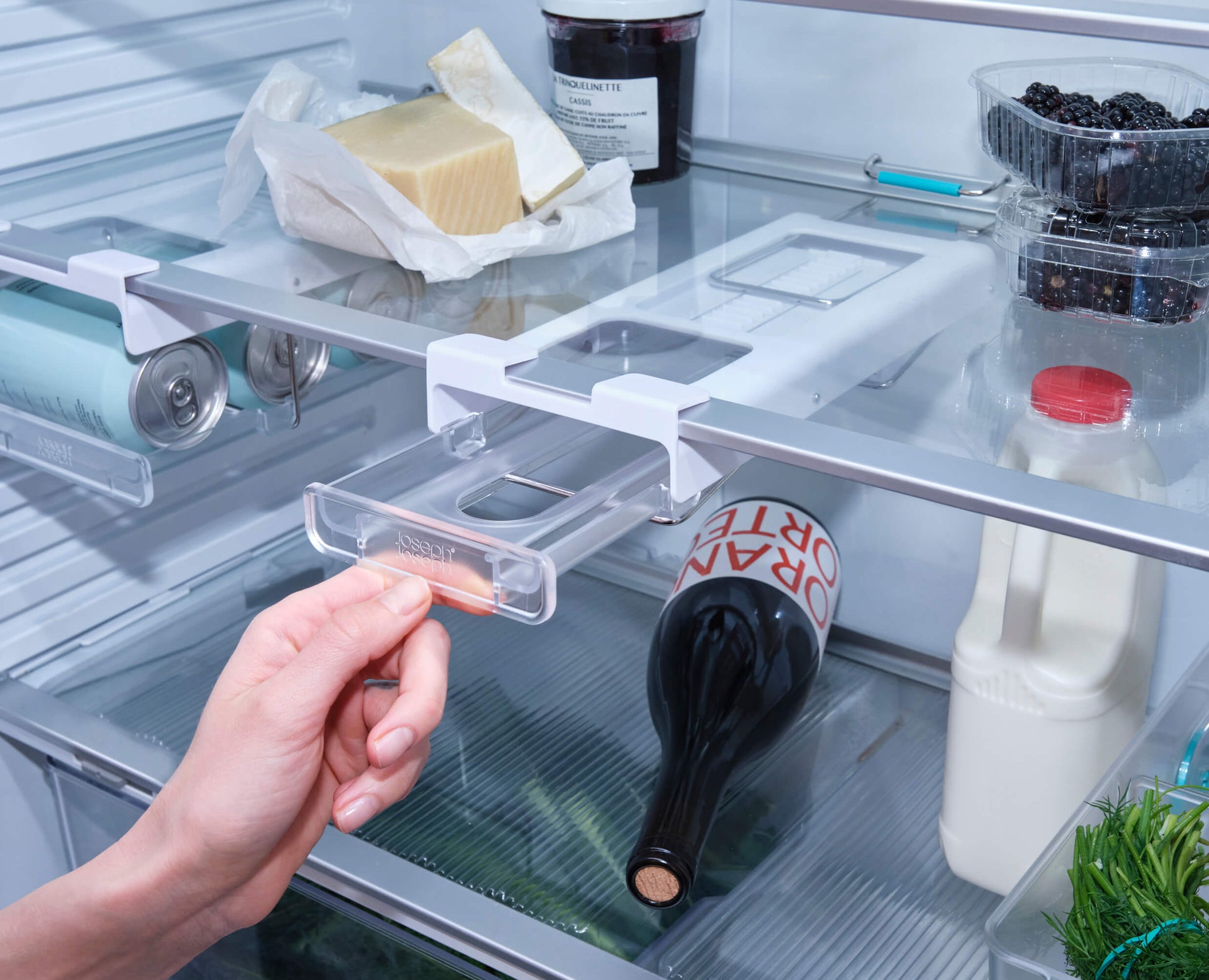 [half-width] FridgeStore™ Under-Shelf Collapsible Bottle Holder