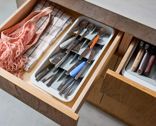 [hidden] [lifestyle] DrawerStore™ Large Tiered Cutlery Organiser