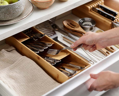 [hidden] [lifestyle] DrawerStore™ Bamboo Compact Cutlery Organiser - 85168 - Image 2