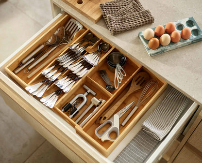 DrawerStore™ Bamboo Expanding Cutlery Organiser - 851696 - Image 3