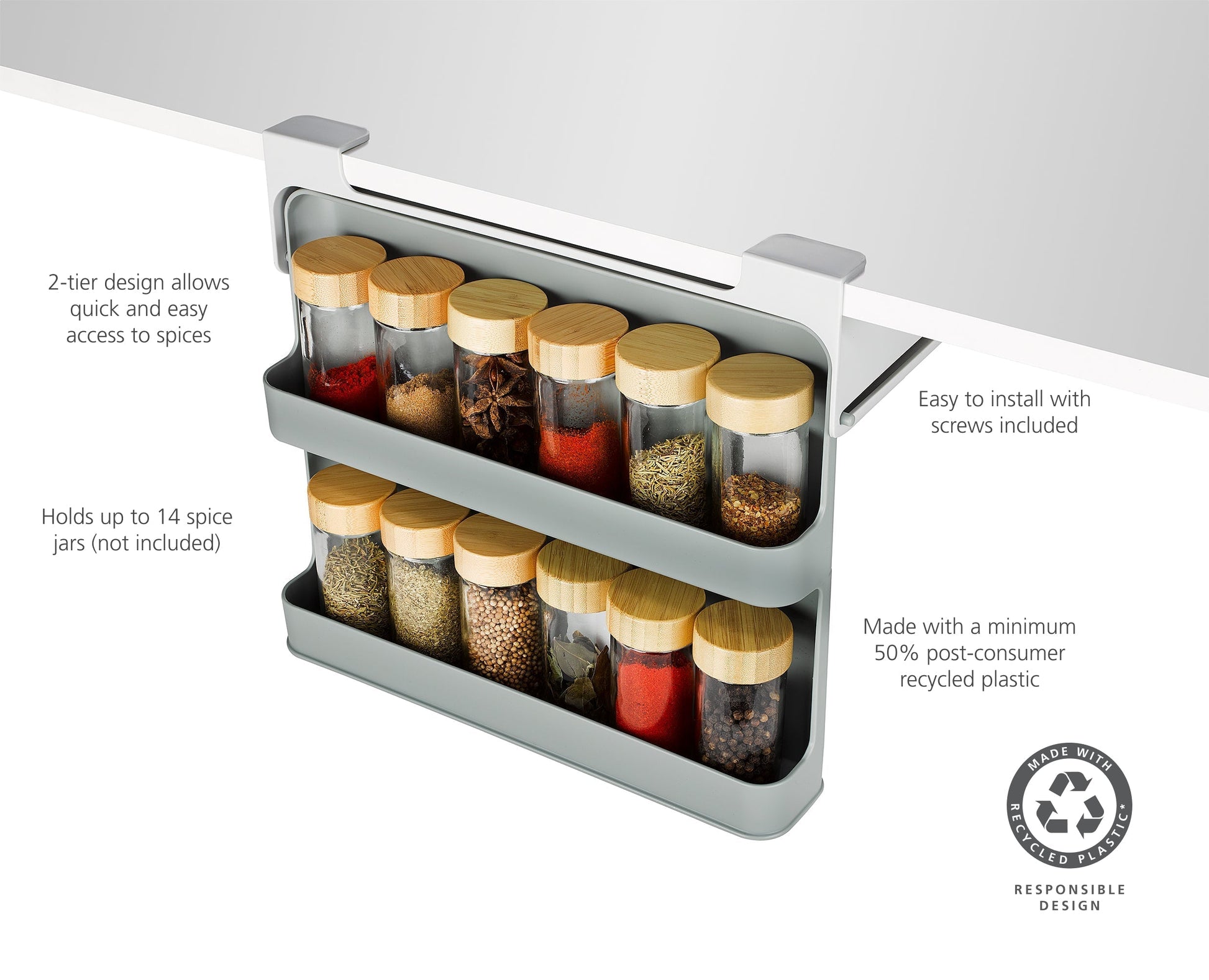 CupboardStore™ Large Under-Shelf Spice Rack