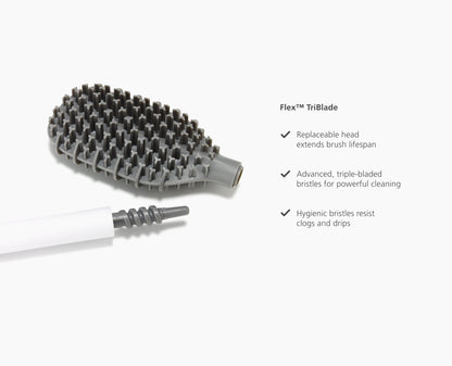 Flex™ TriBlade Pack of 2 Gray Replacement Toilet Brush Heads