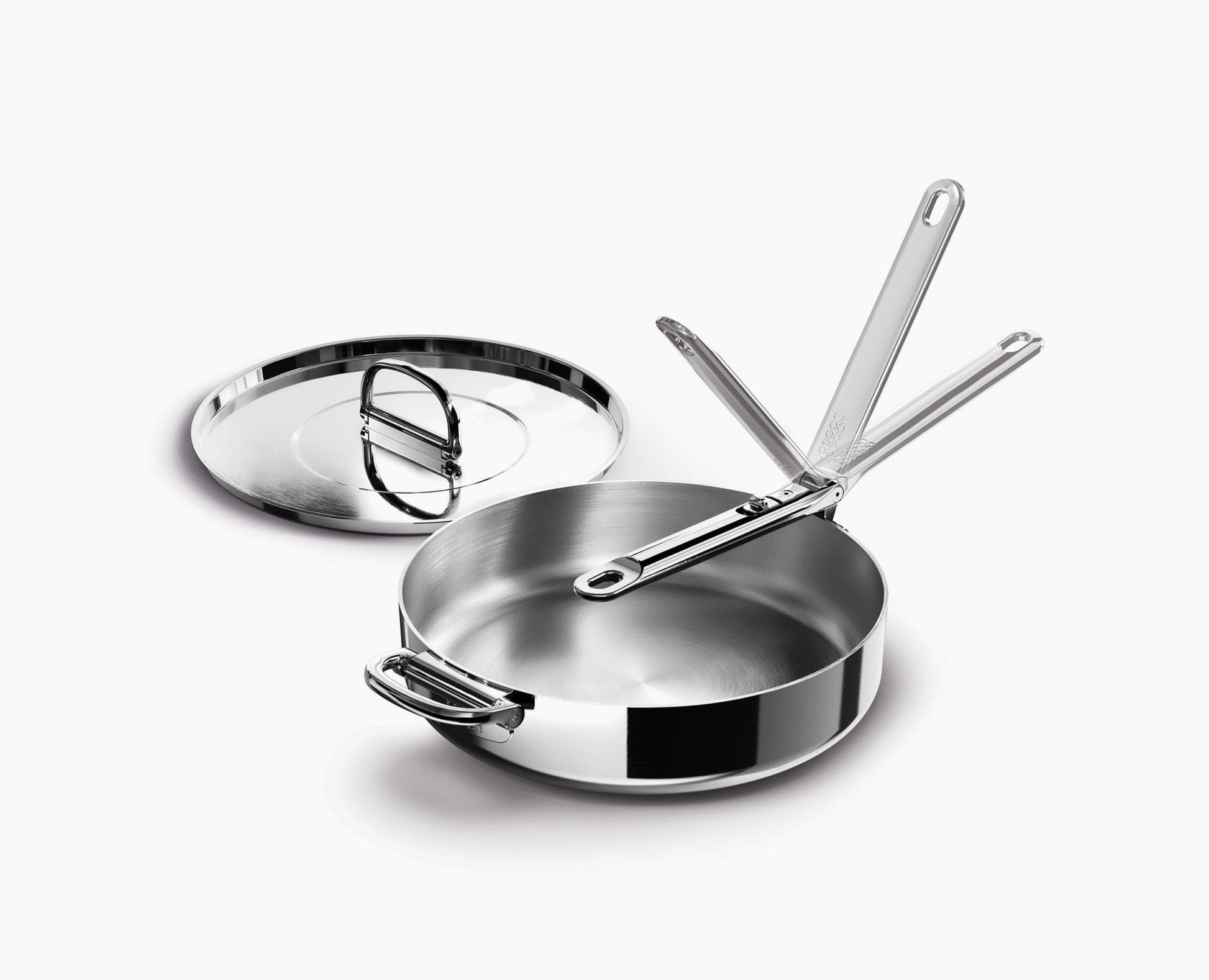 [hidden] Space Steel Folding Handle 28cm Saute Pan & Lid