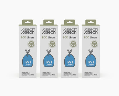 [hidden] IW1 24-36L Grey Recycled Bin Liners - 4 pack - Image 1