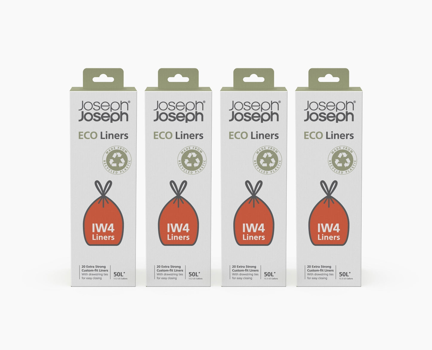 [hidden] IW4 50L Grey Recycled Bin Liners - 4 pack - Image 1
