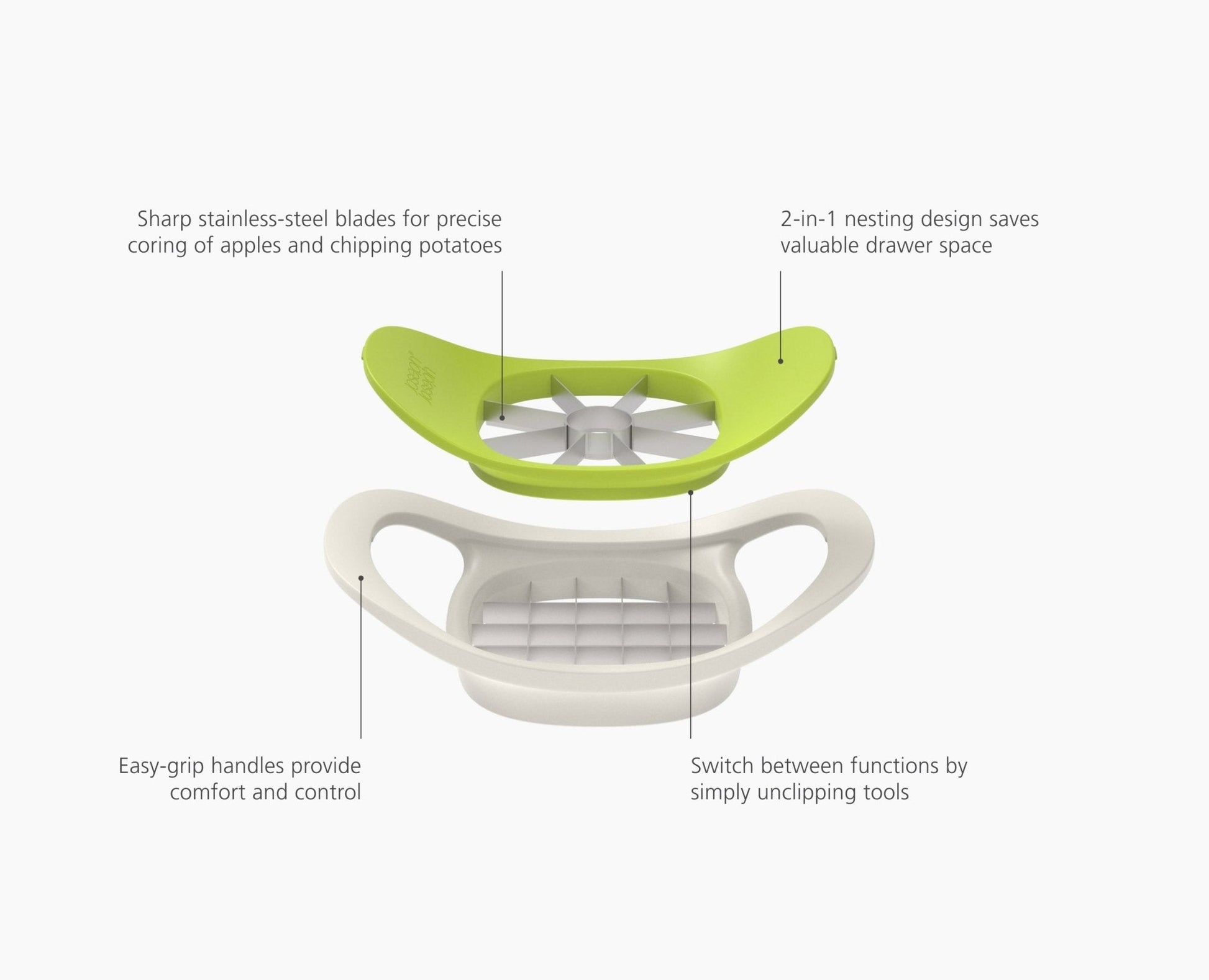 [half-width] Nest™ Press 2-in-1 Fruit & Vegetable Cutter